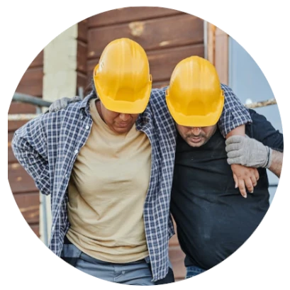 a man injured on the job is helped by a co-worker and may need a lawsuit cash advance